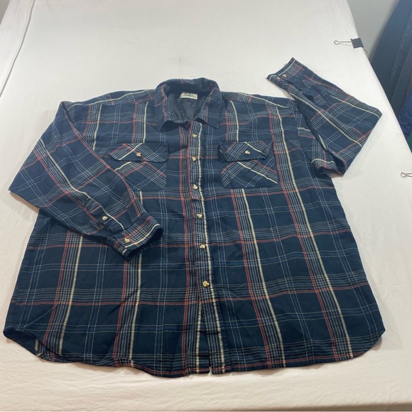 Timber Trail Men’s Shirt Classic Navy Plaid Button-Down Shirt long sleeve - Picture 8 of 10